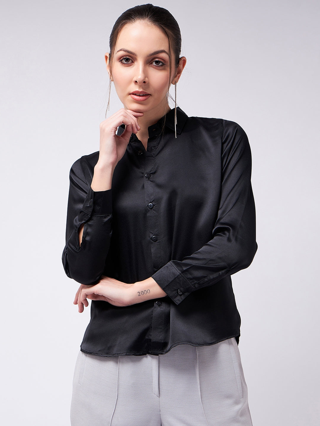Black Satin Shirt