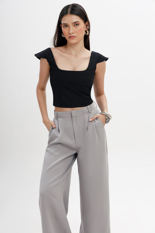 High Waist Flared Trousers
