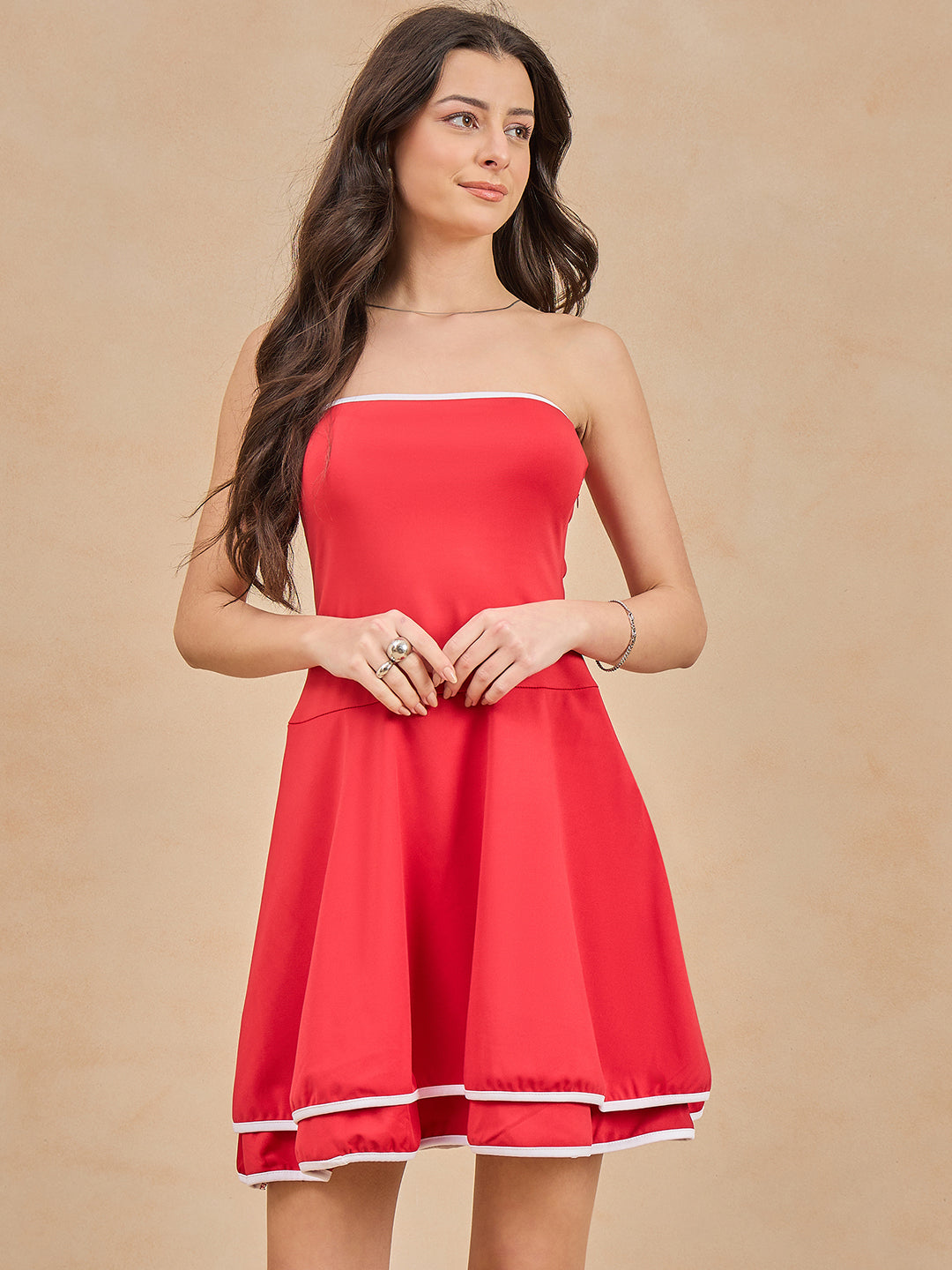 Contrast Binding Dress