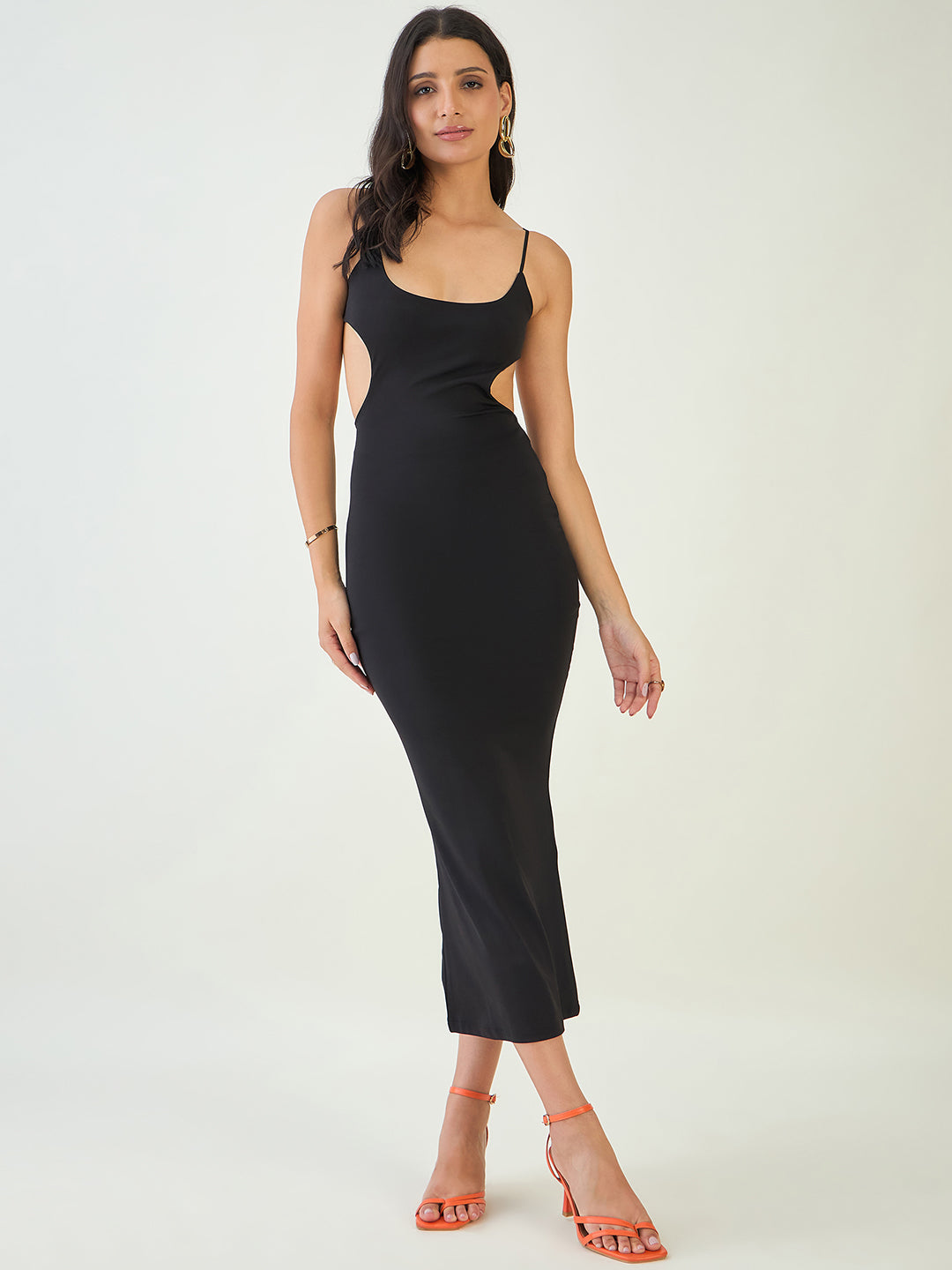 Cut Out Back Bodycon Midi Dress