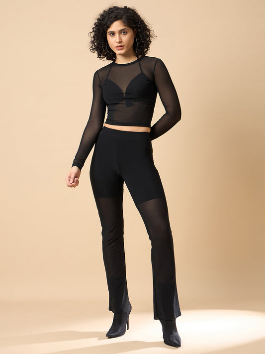 Mesh Top and Pants Co-ord Set