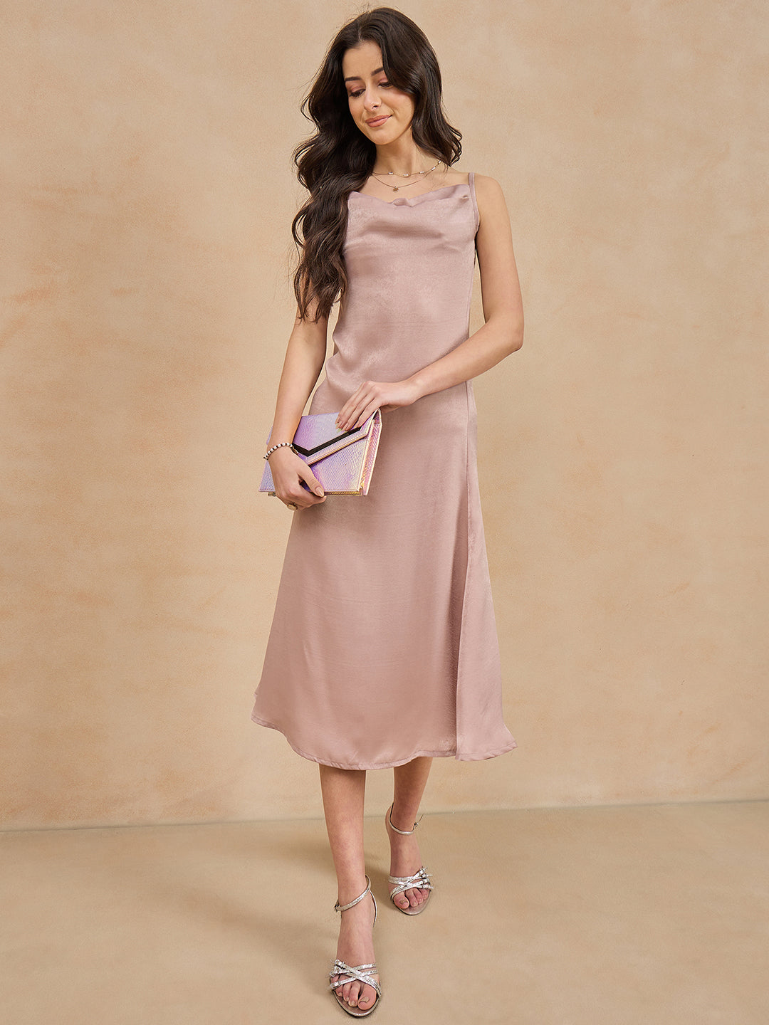Cowl Neck Midi Dress