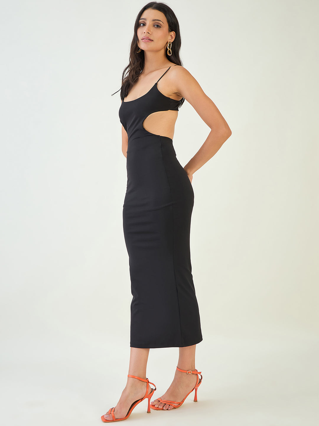Cut Out Back Bodycon Midi Dress