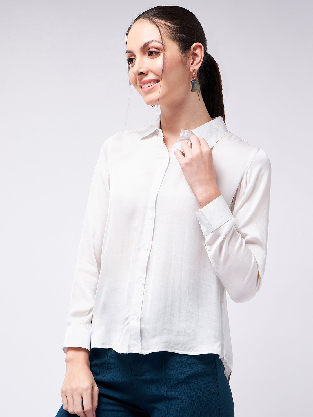 White Satin Shirt