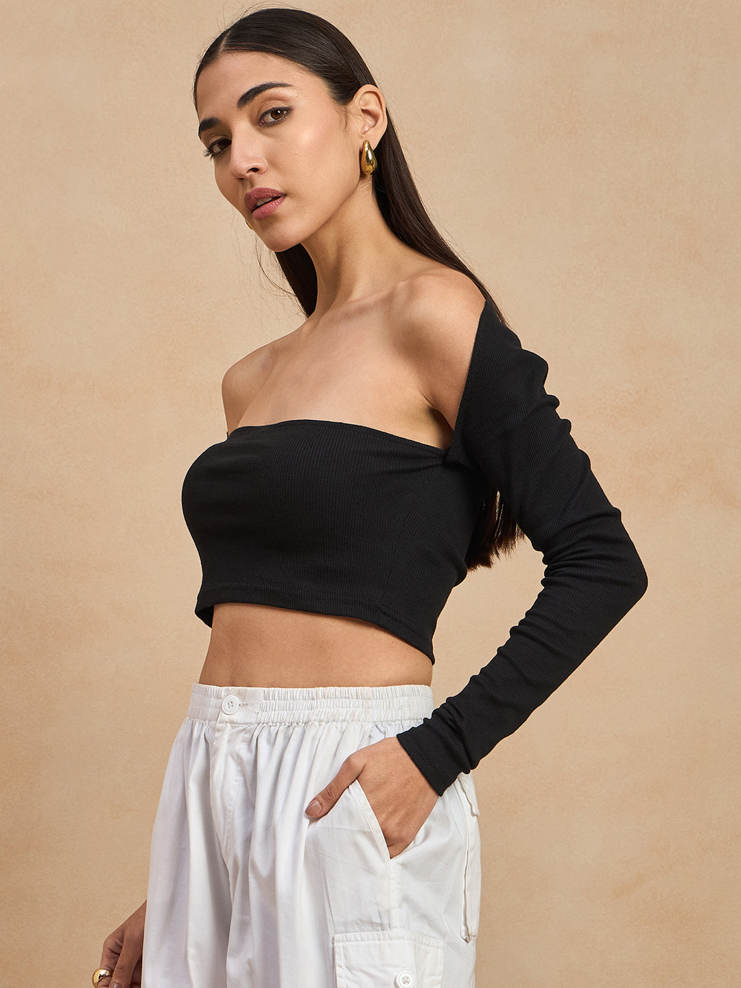 Ribbed Square Neck Top