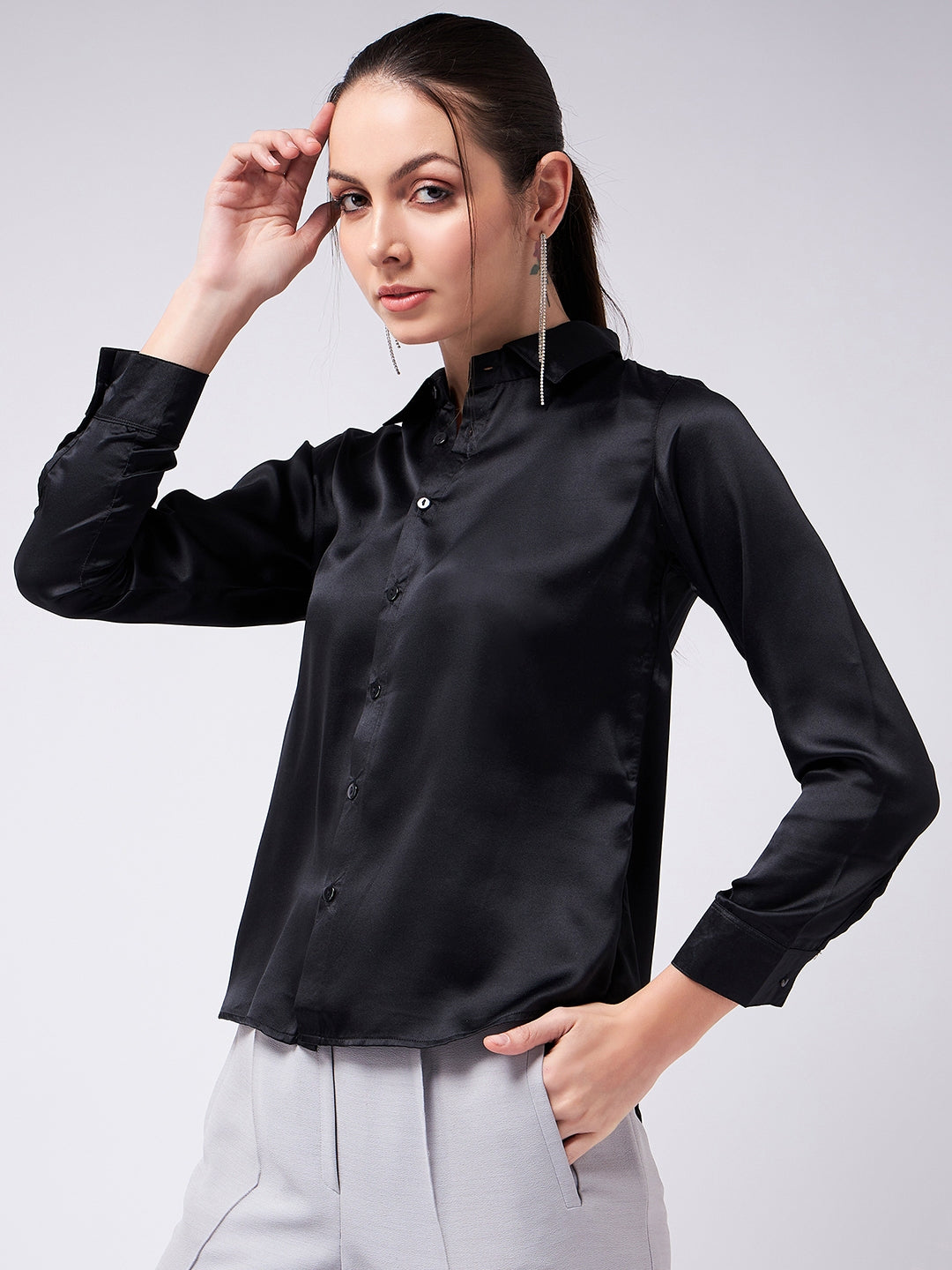 Black Satin Shirt