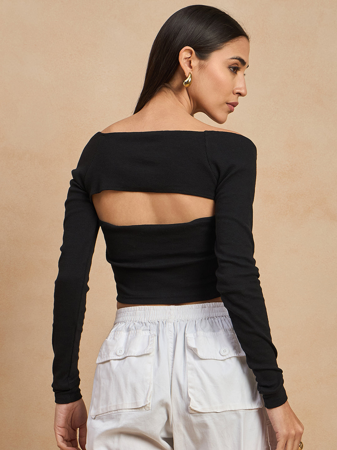 Ribbed Square Neck Top