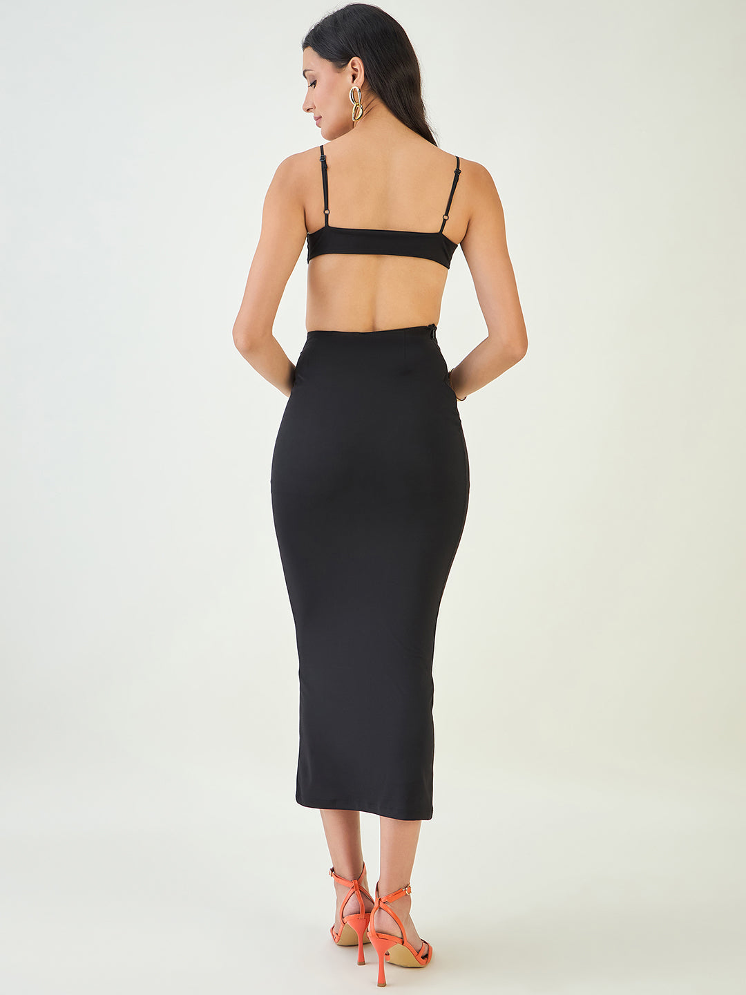 Cut Out Back Bodycon Midi Dress