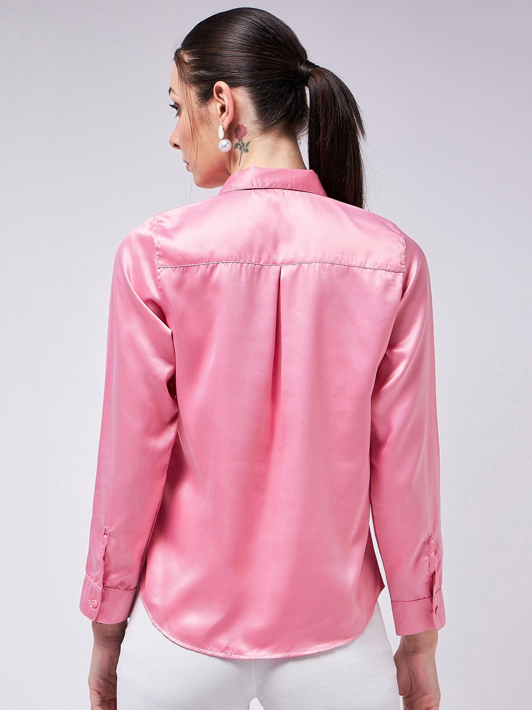Pink Satin Shirt