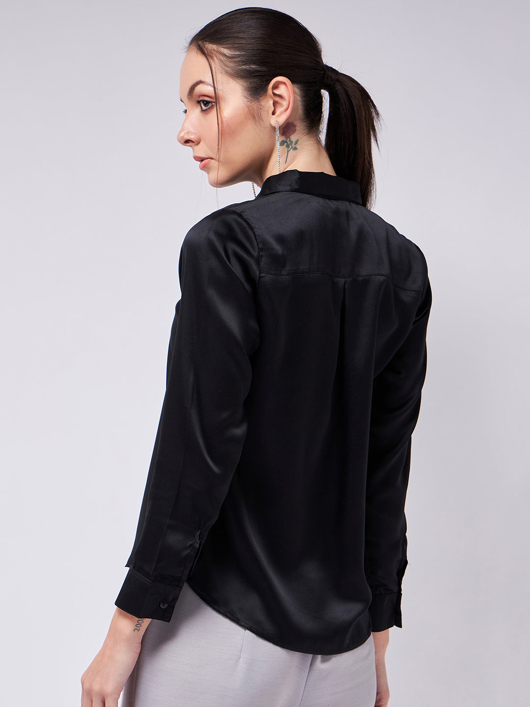 Black Satin Shirt