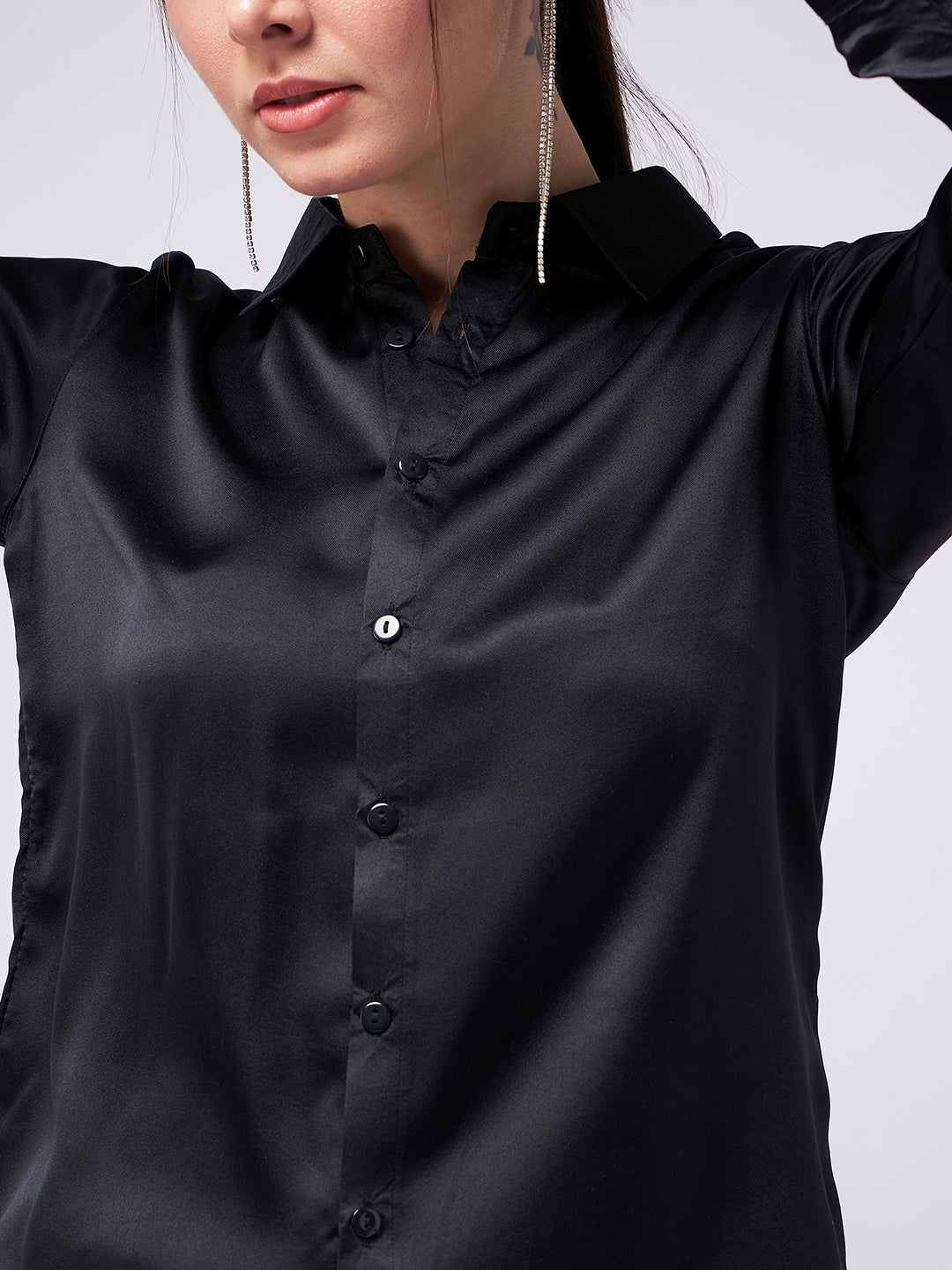 Black Satin Shirt