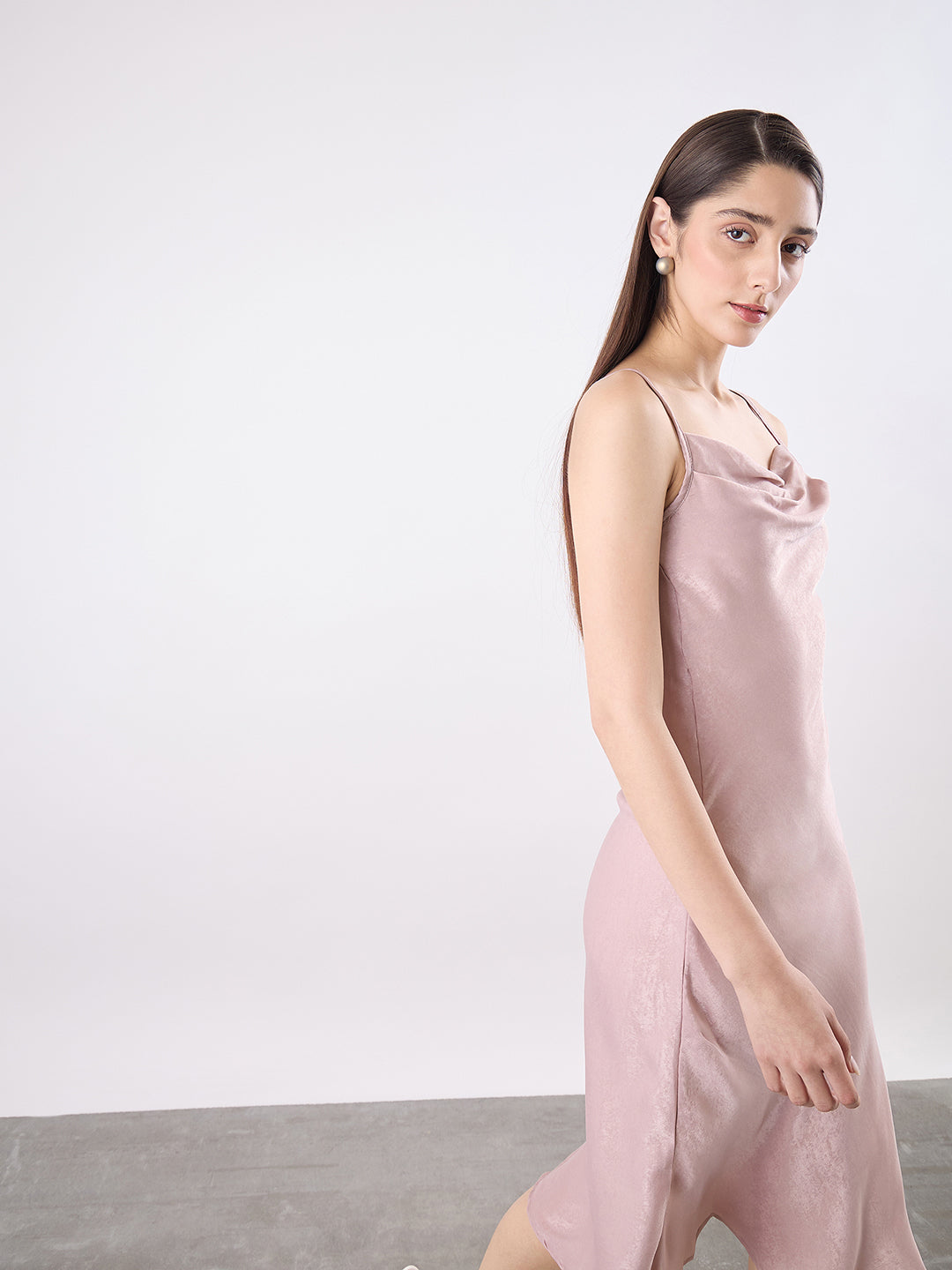 Cowl Neck Midi Dress