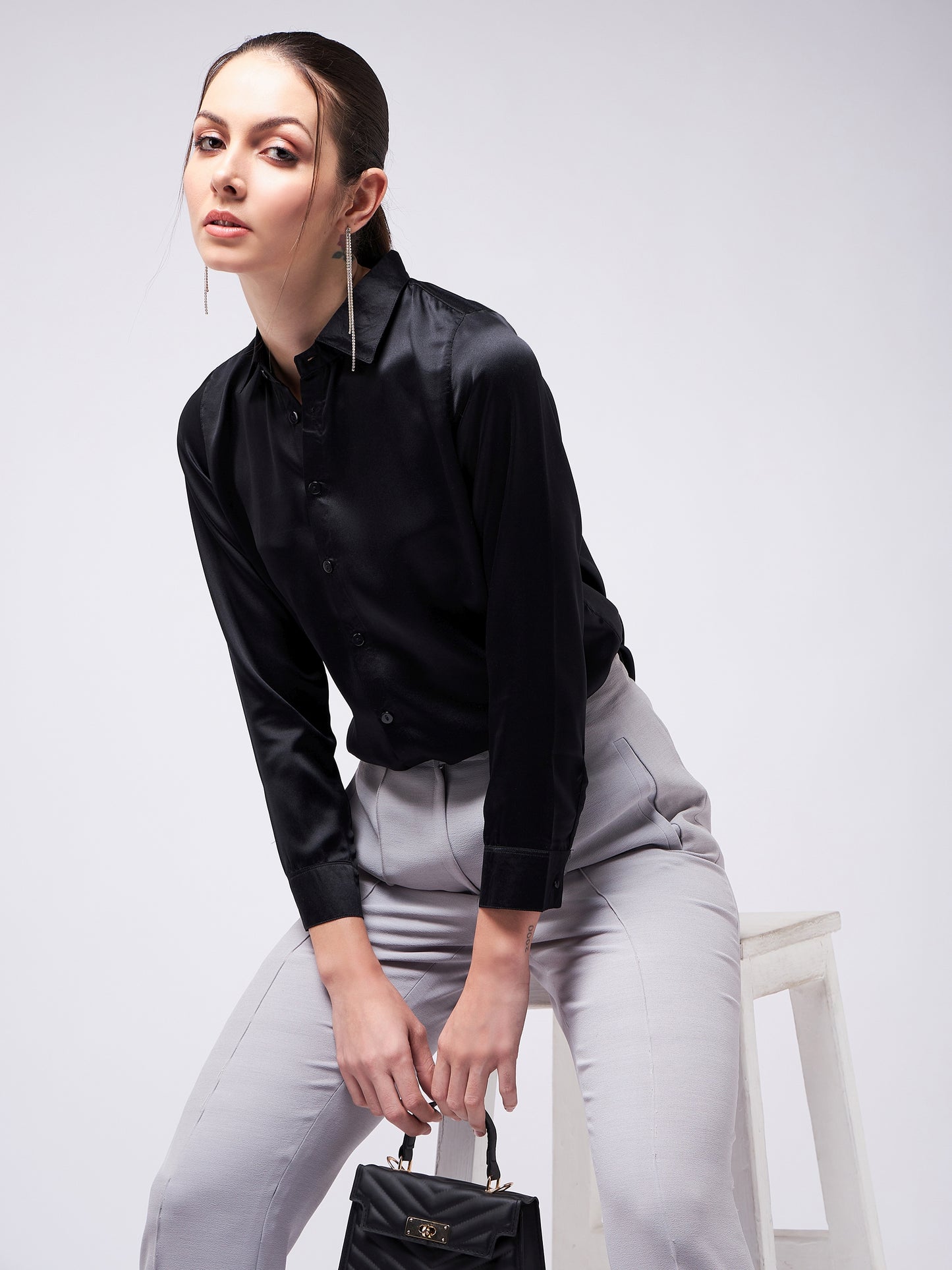 Black Satin Shirt