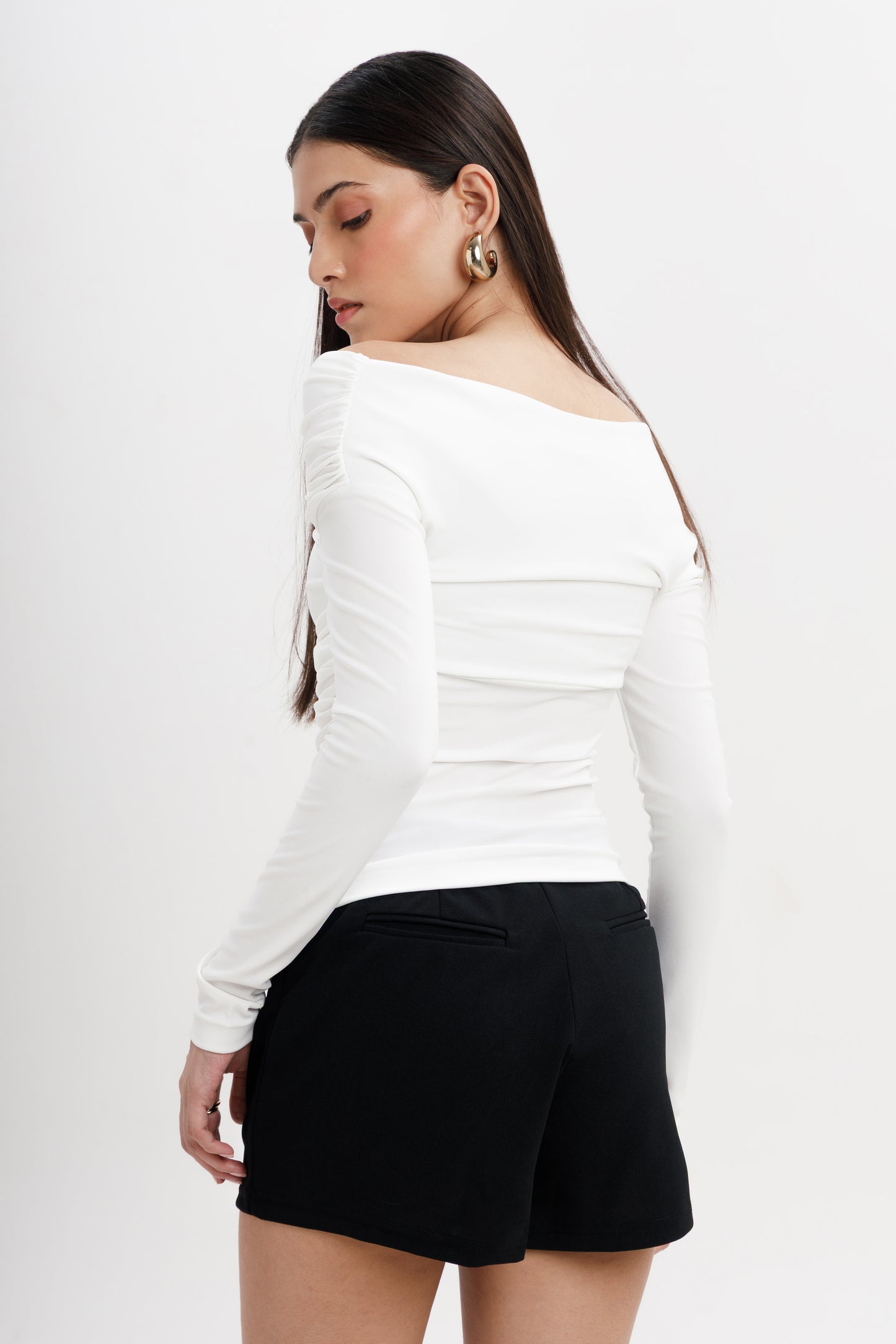 Draped Surplice Neck Top