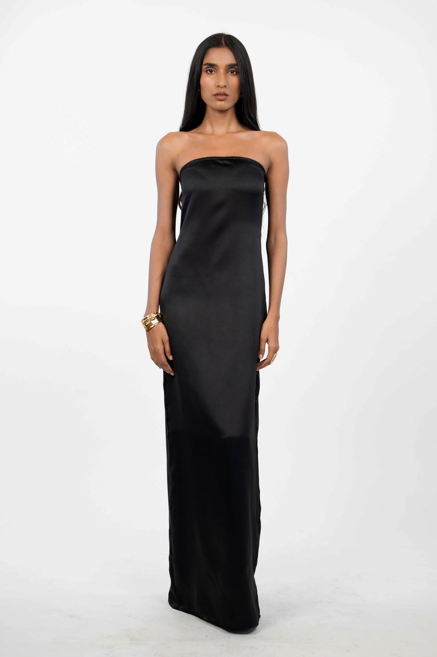 Strapless Satin Maxi
