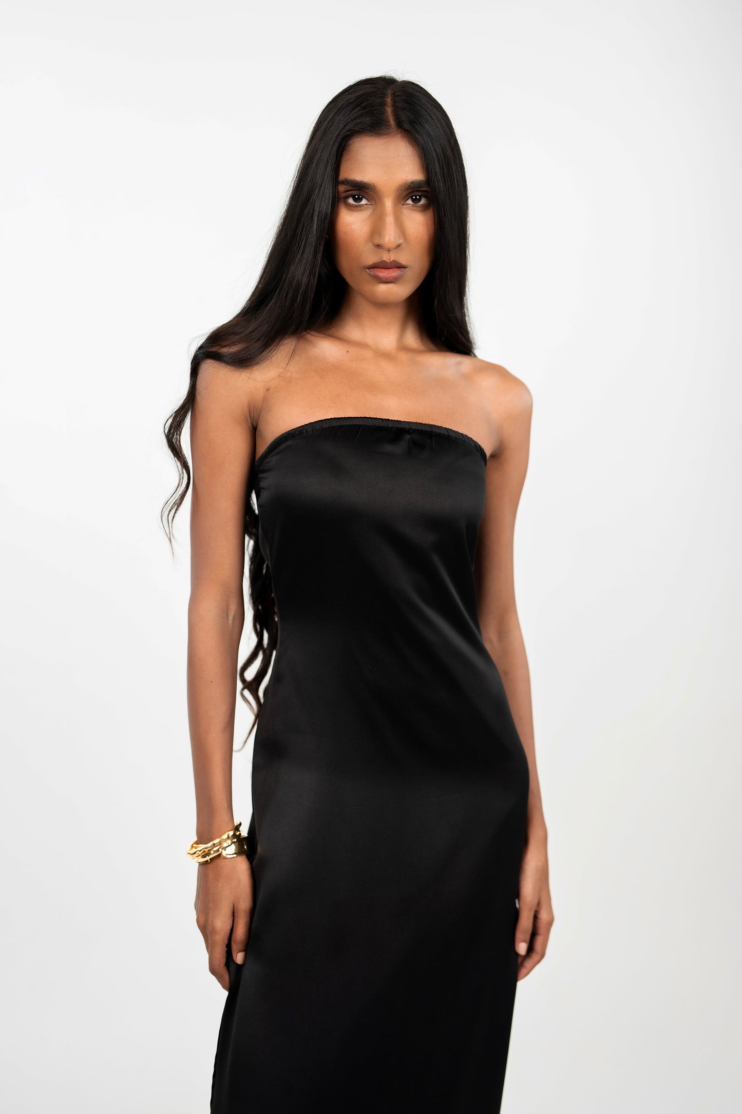 Strapless Satin Maxi