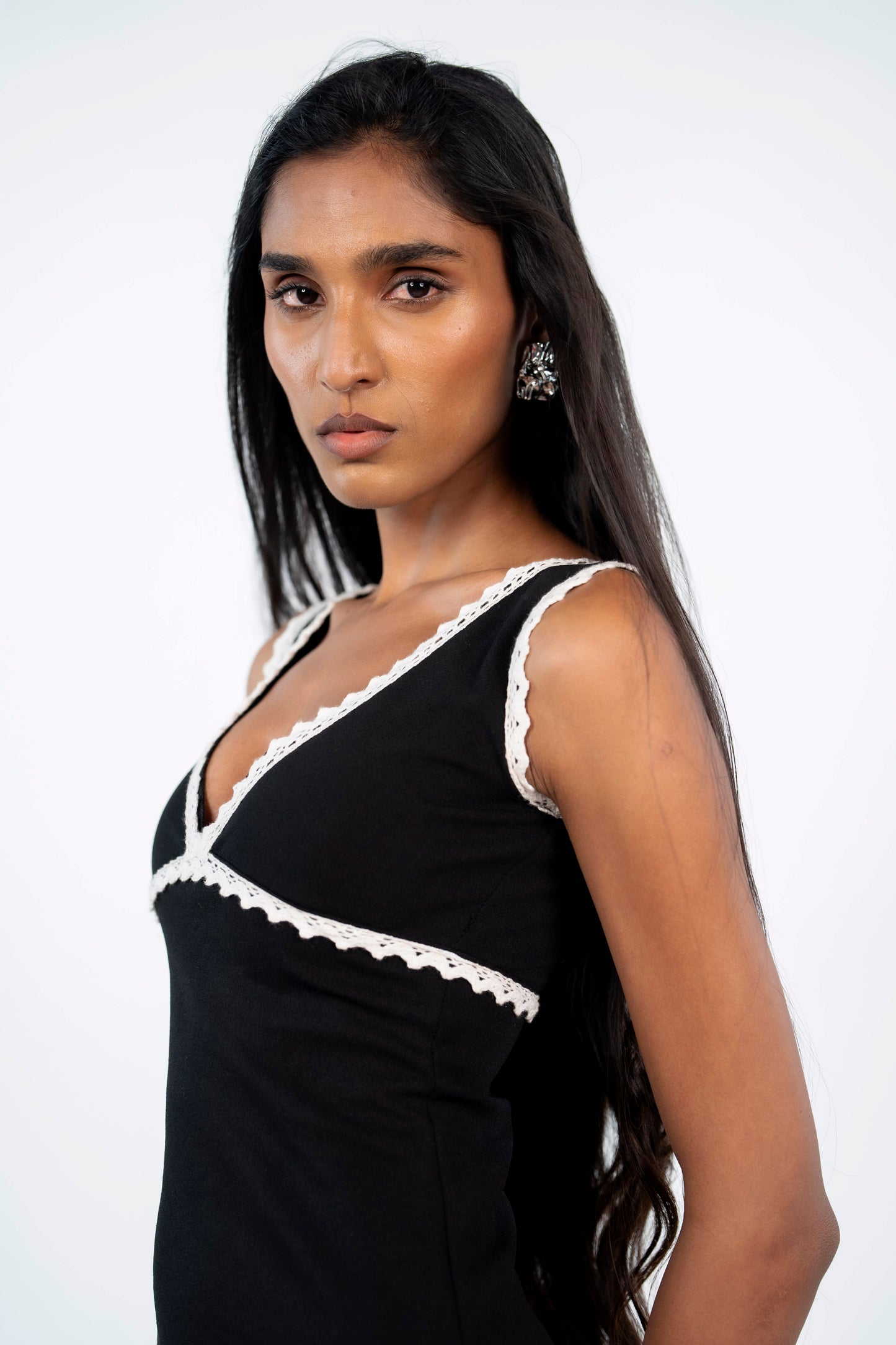 Lace Trimmed Midi