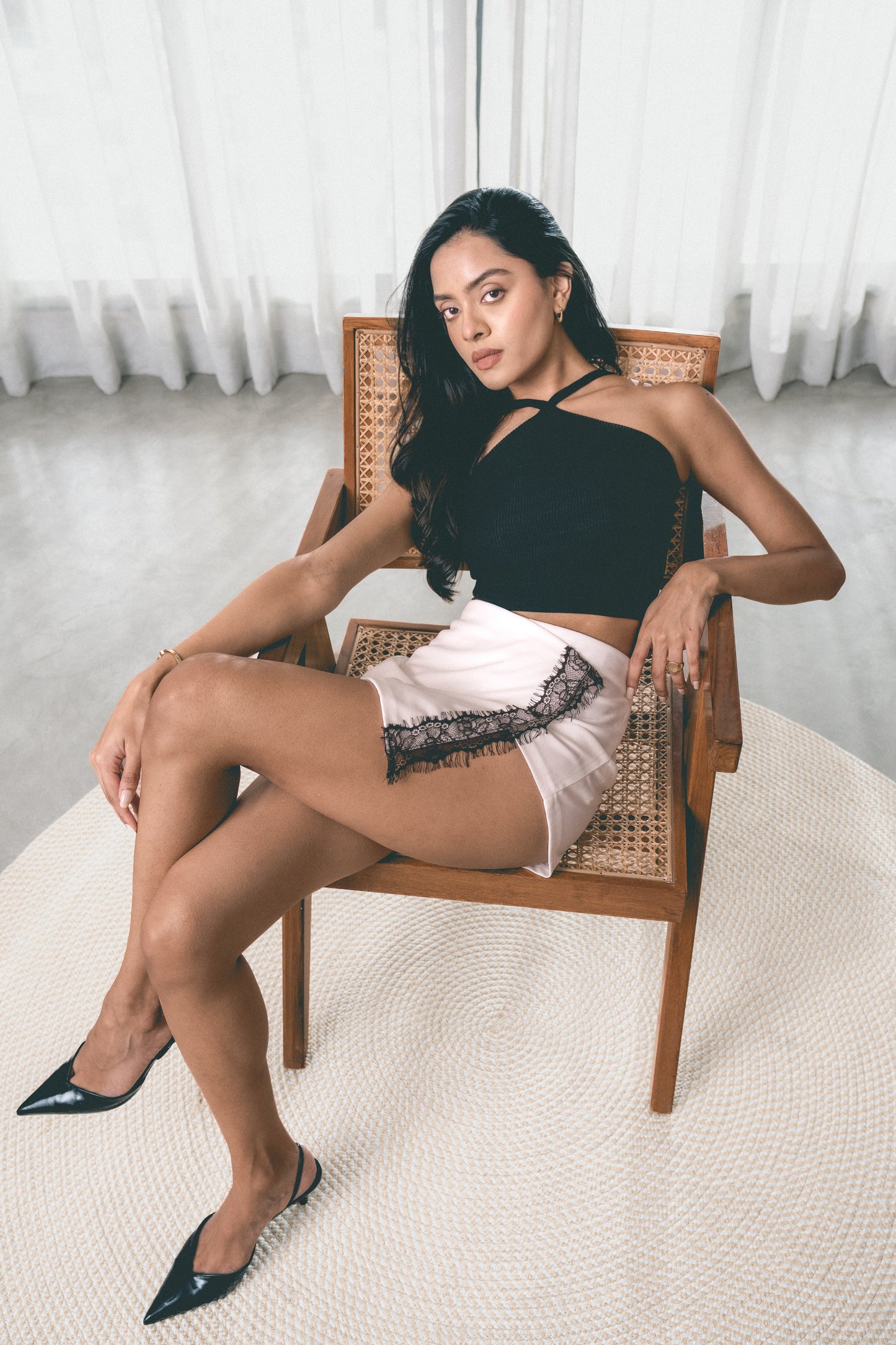 Skort with Contrast Lace