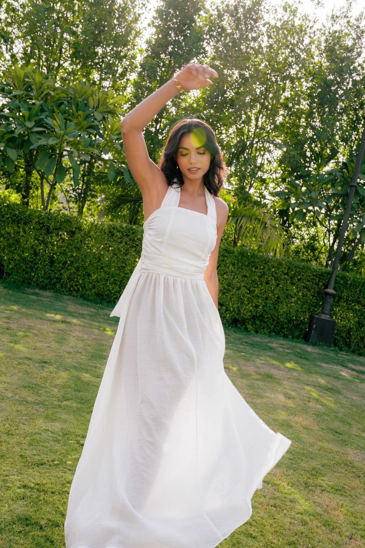 Pleated Halter Maxi