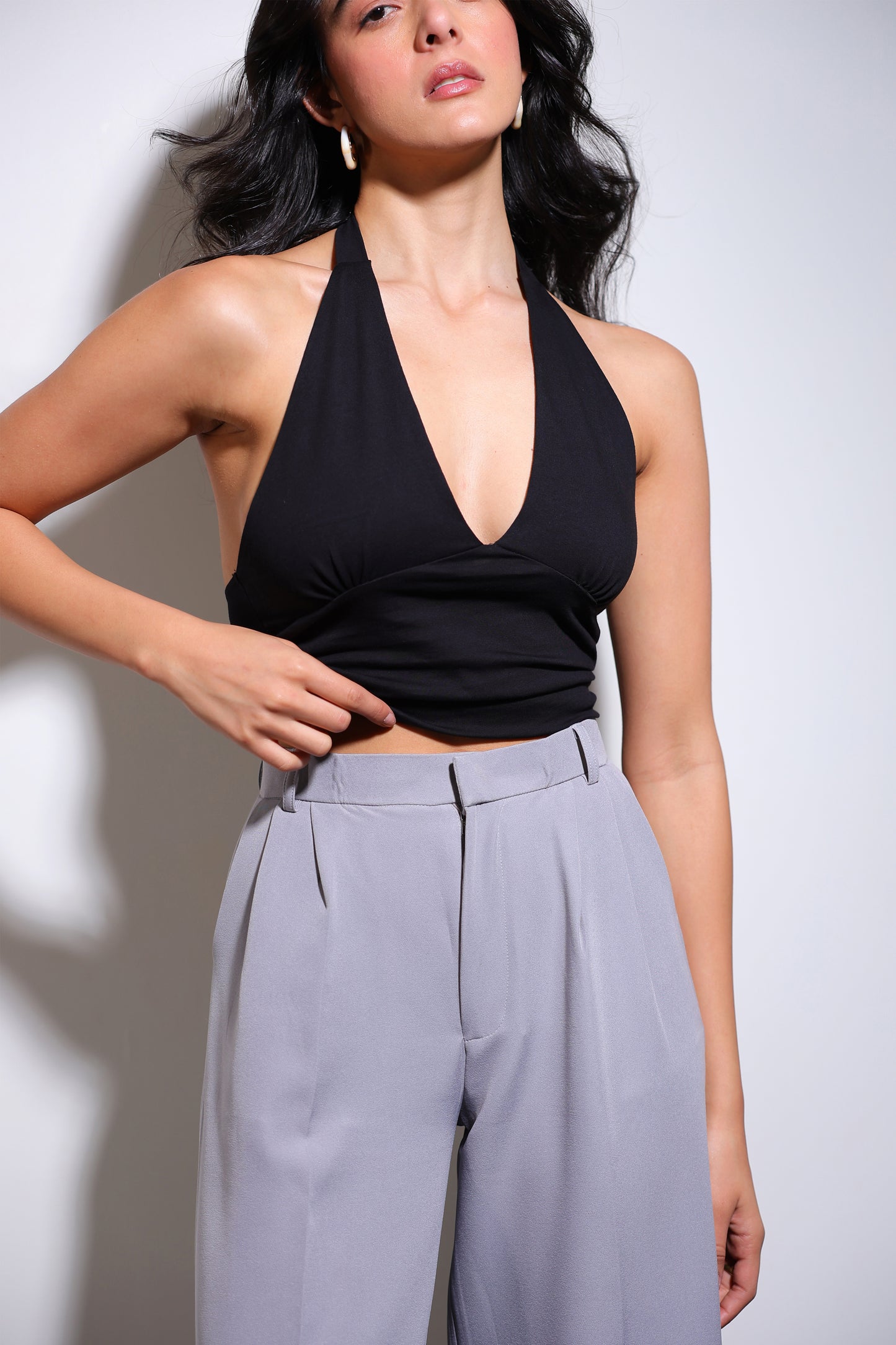 High Waist Flared Trousers