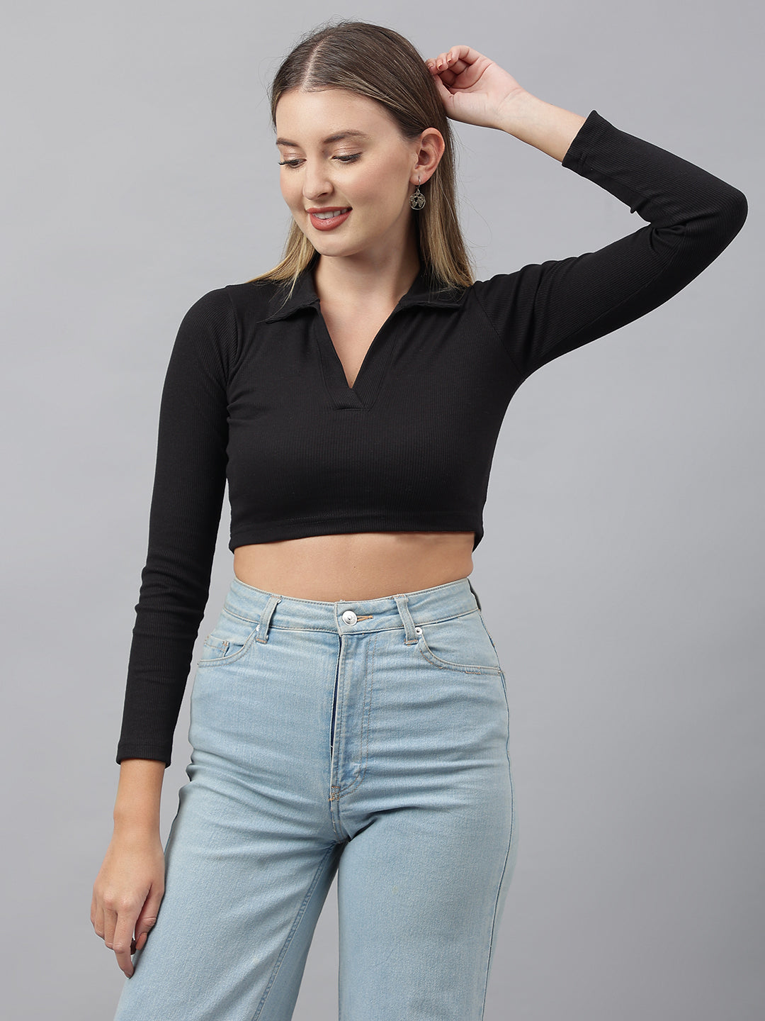 Black Collared Top