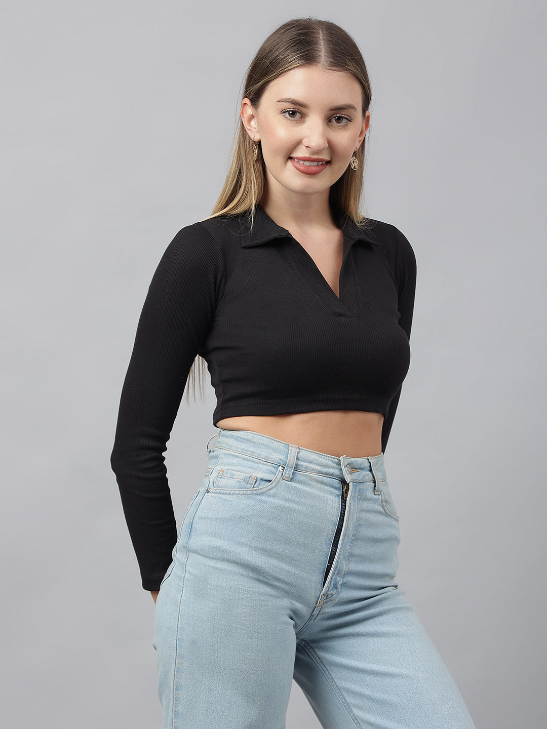 Black Collared Top