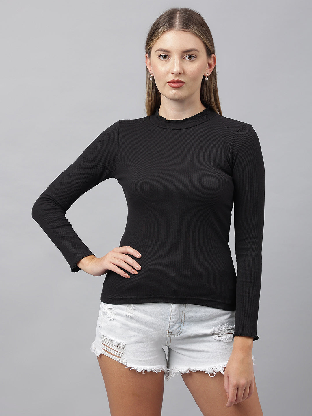Black High Neck Top