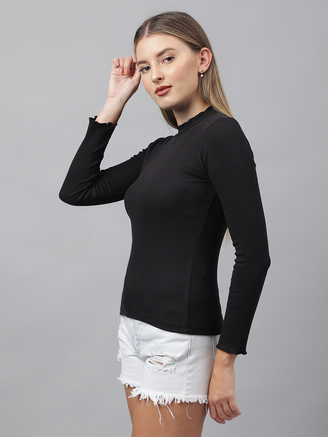 Black High Neck Top