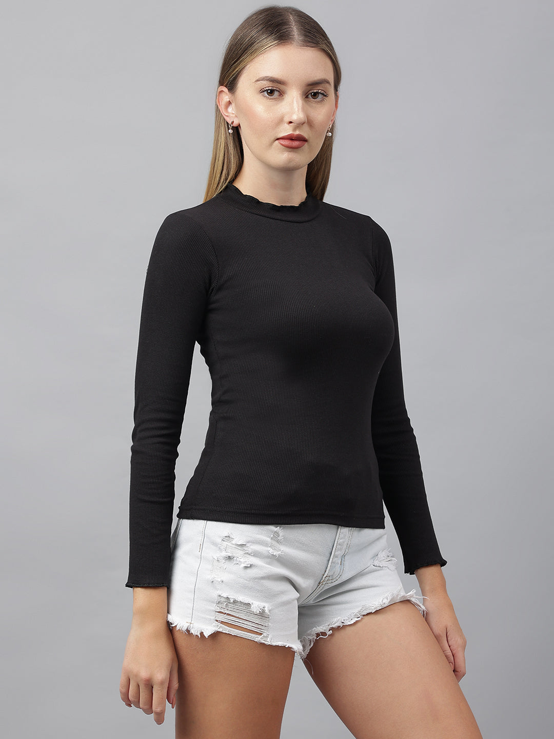 Black High Neck Top