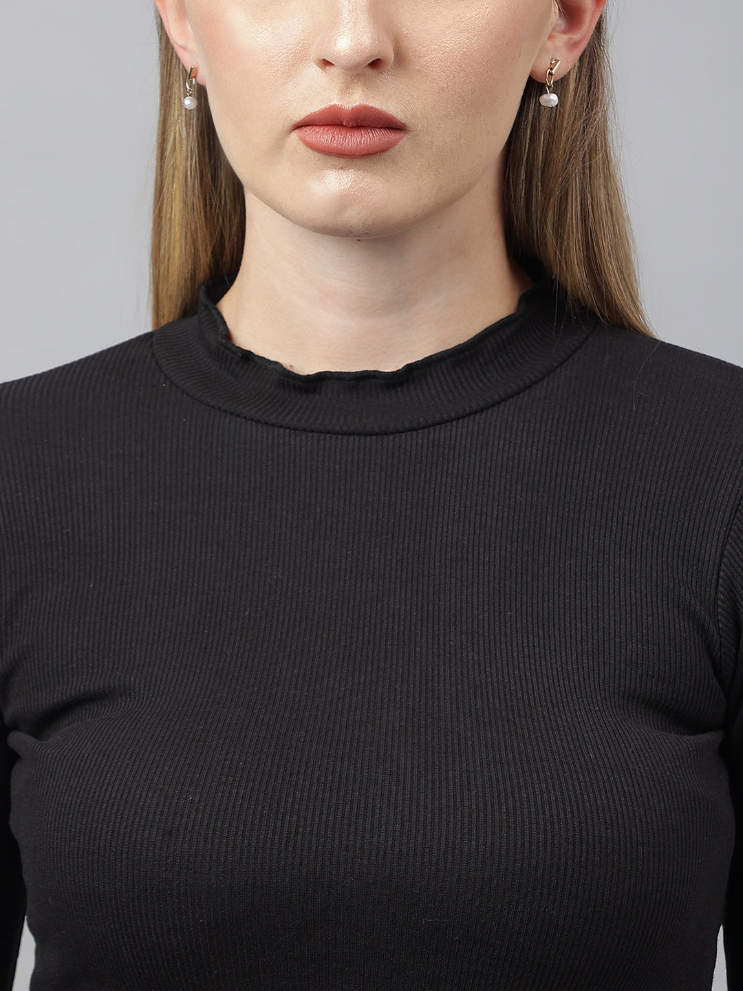 Black High Neck Top