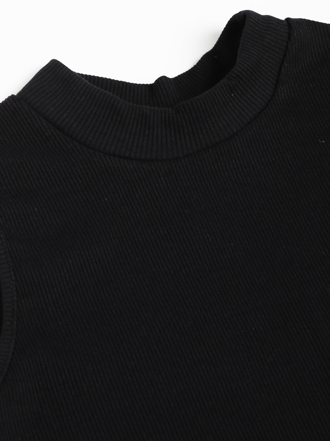 Black High Neck Vest