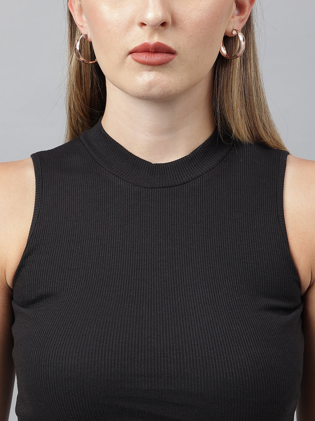 Black High Neck Vest