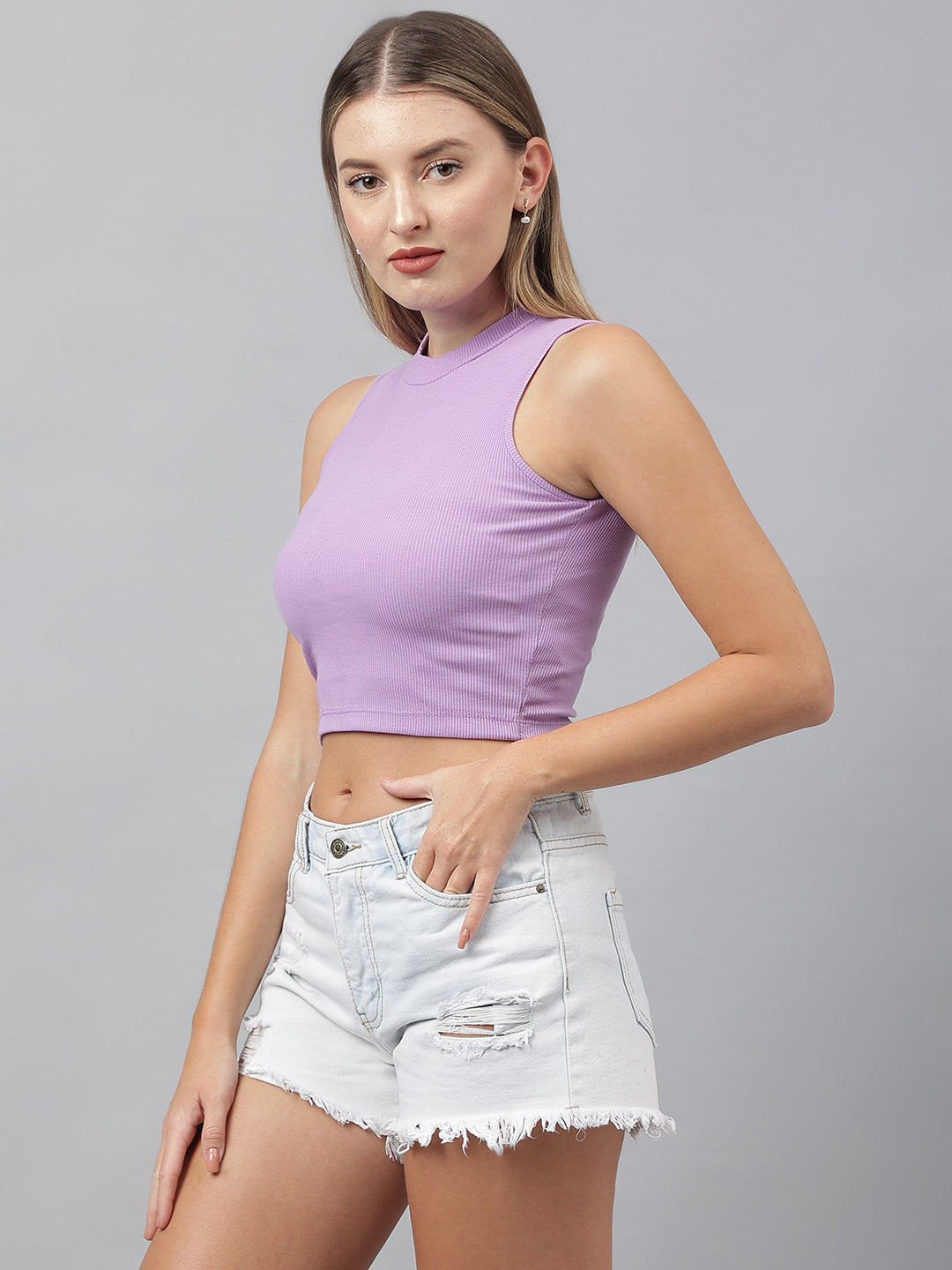 Lavender High Neck Vest