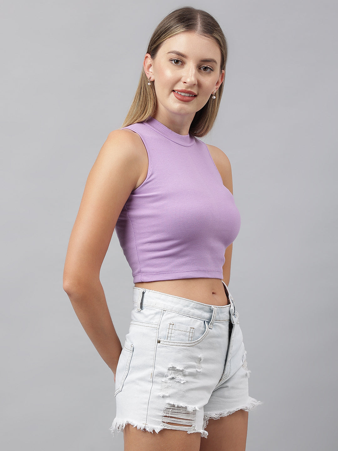 Lavender High Neck Vest