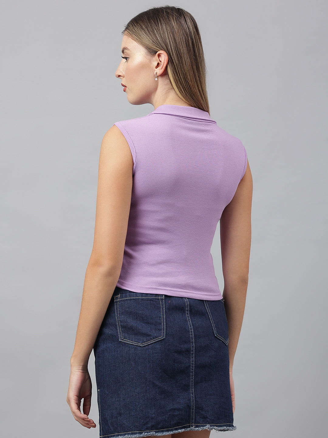 Lavender Collared Top