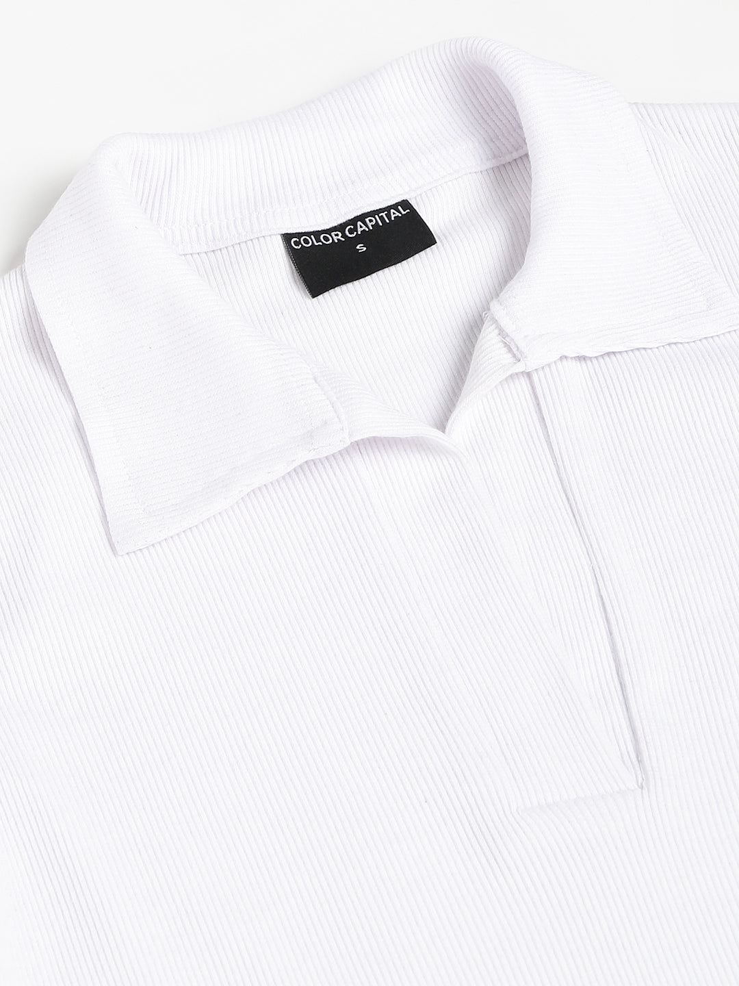 White Collared Top