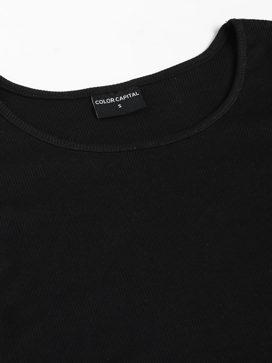 Black Wide Square Neck Top