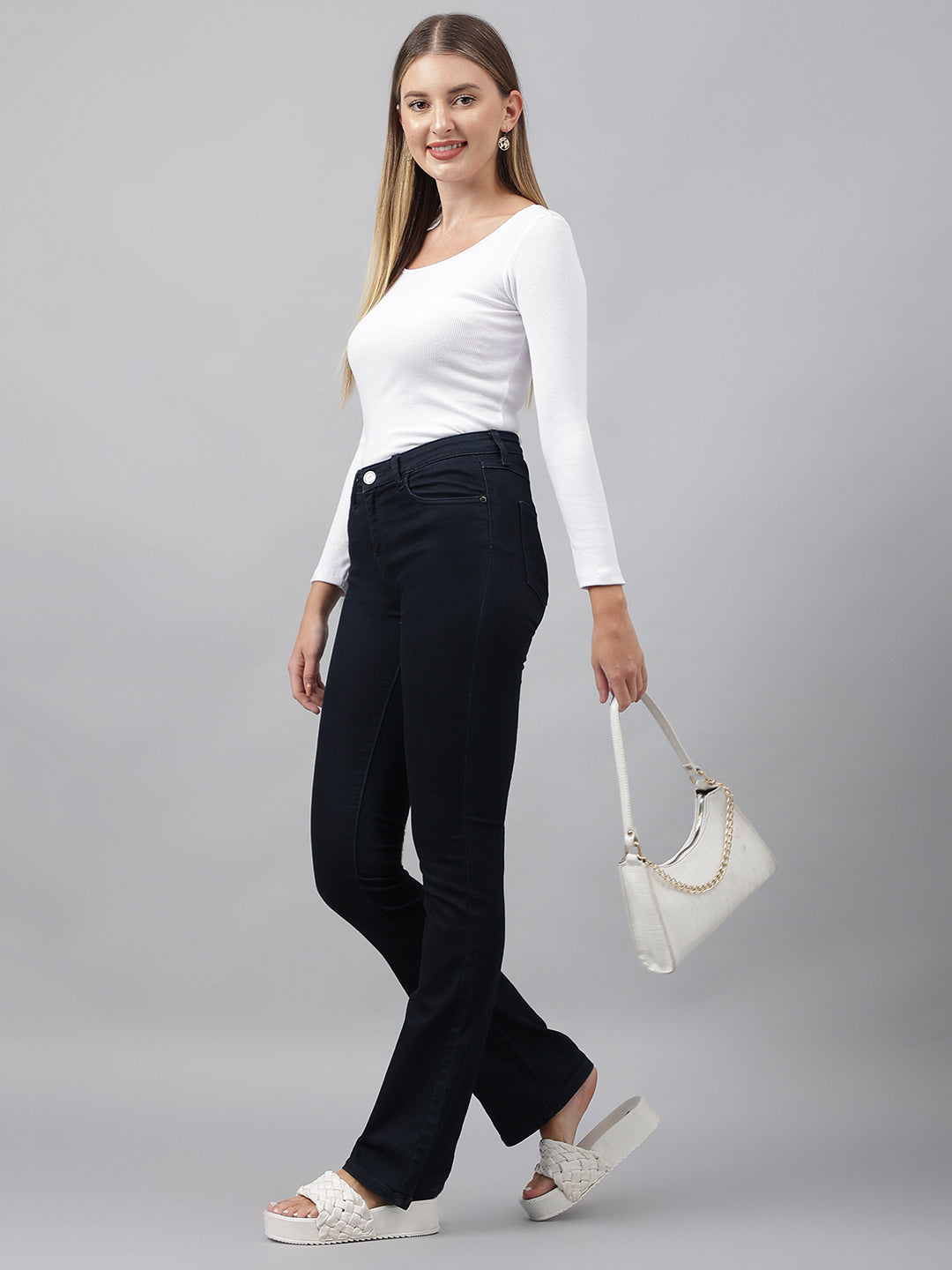 White Wide Square Neck Top