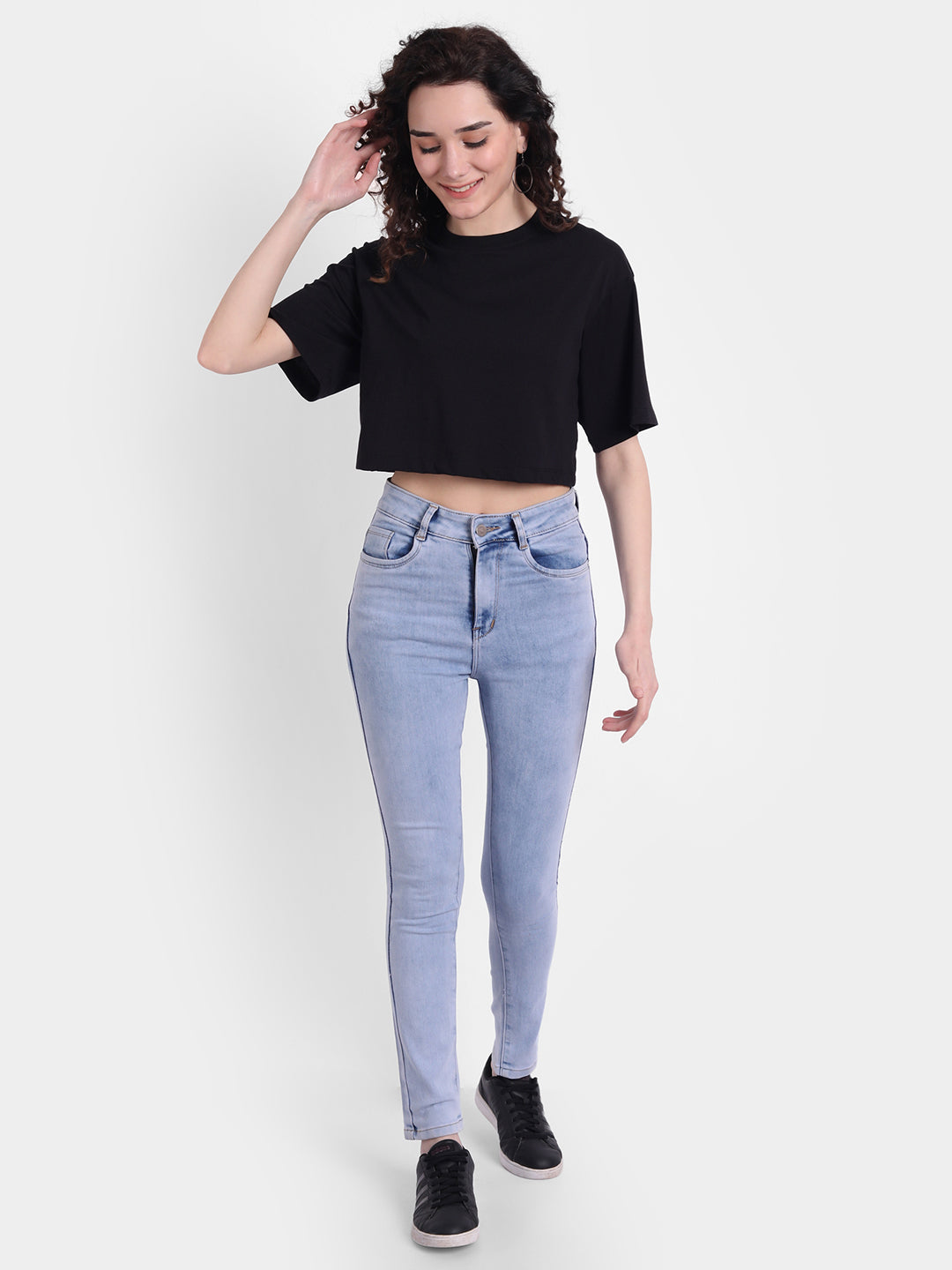 Black Oversized Cropped T-shirt