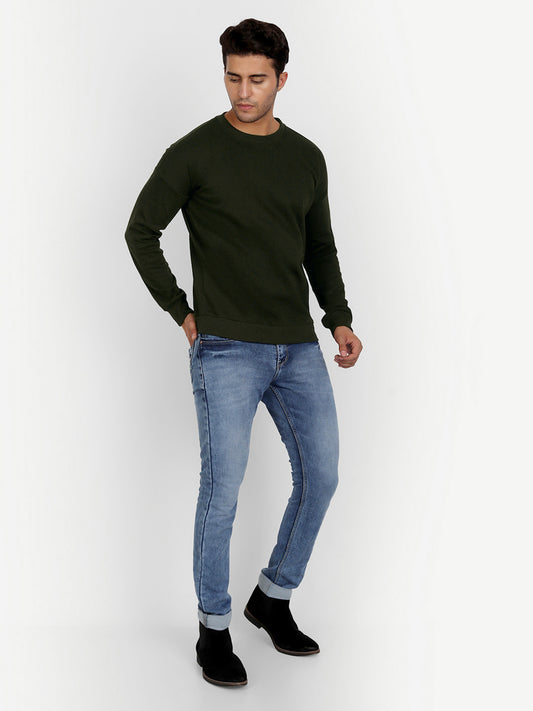 Olive Drop Shoulder Sweatshirt