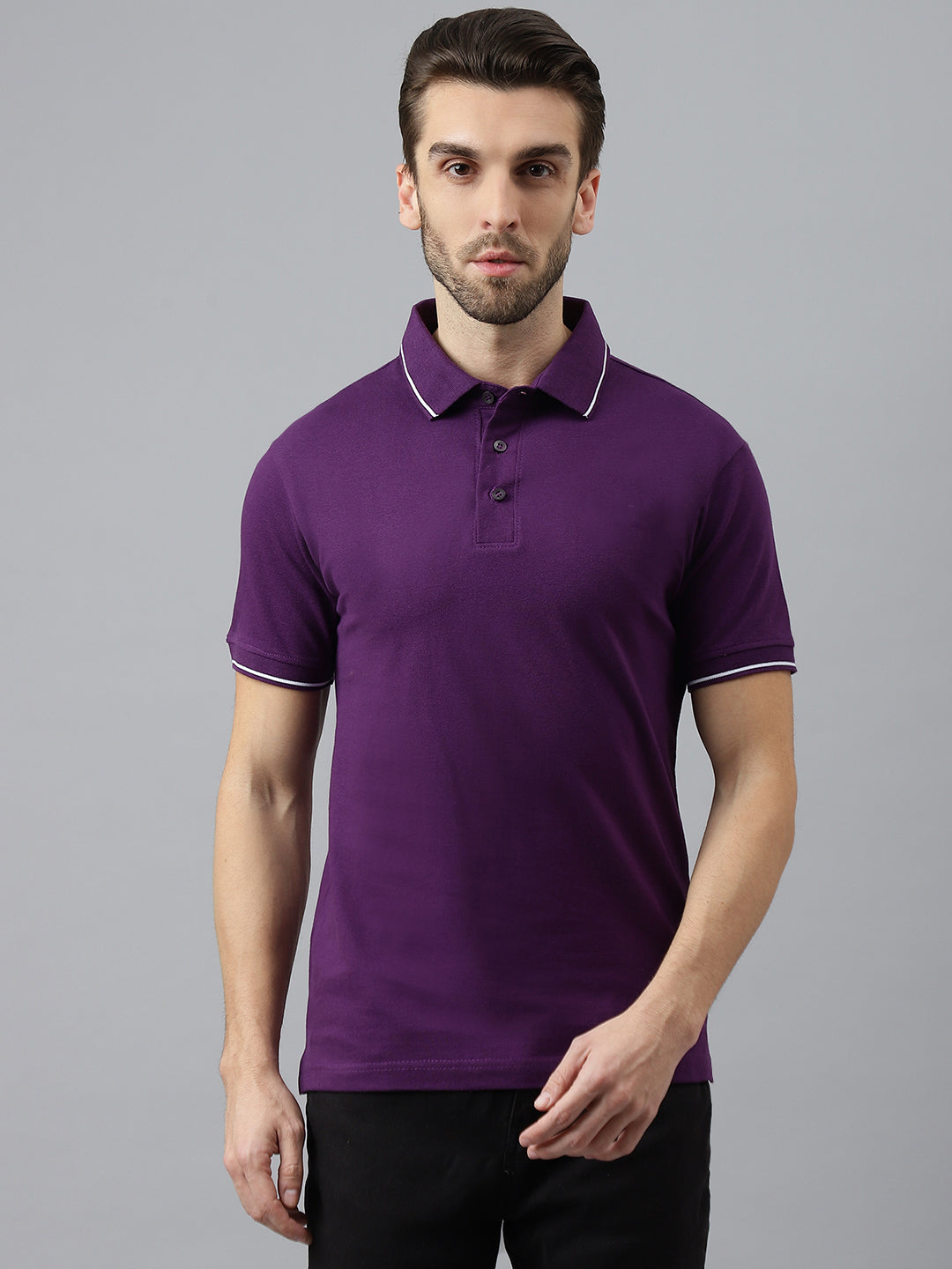 Purple Classic White Tipping Polo