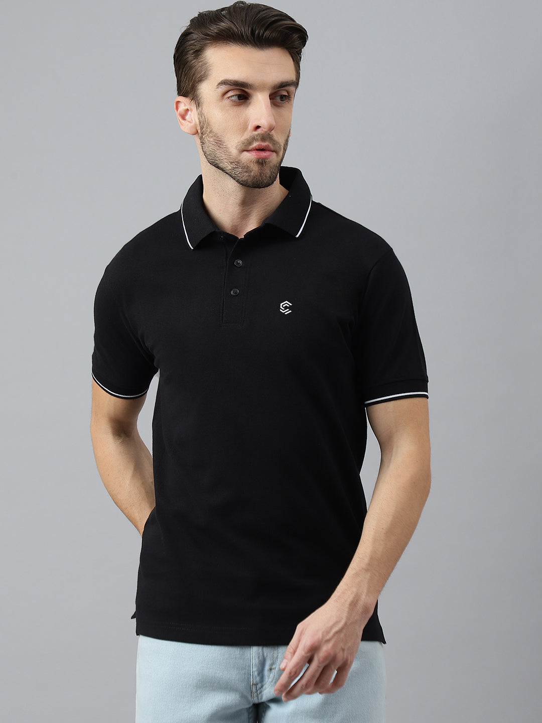 Black Classic White Tipping Polo