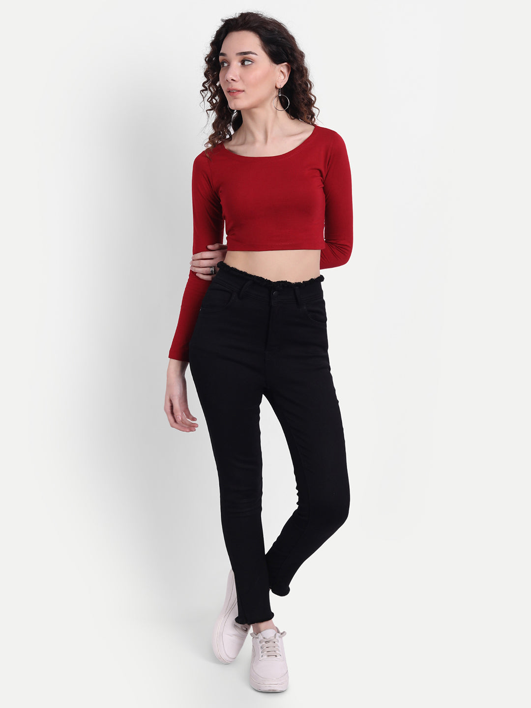 Maroon Scoop Top