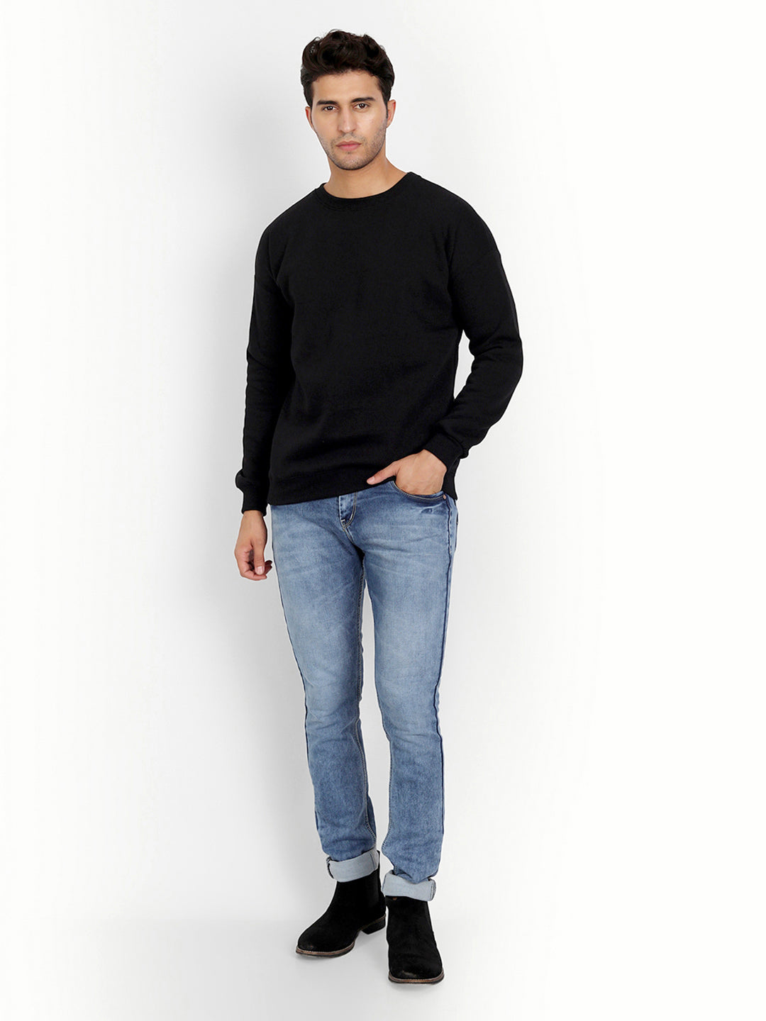 Black Drop Shoulder Sweatshirt