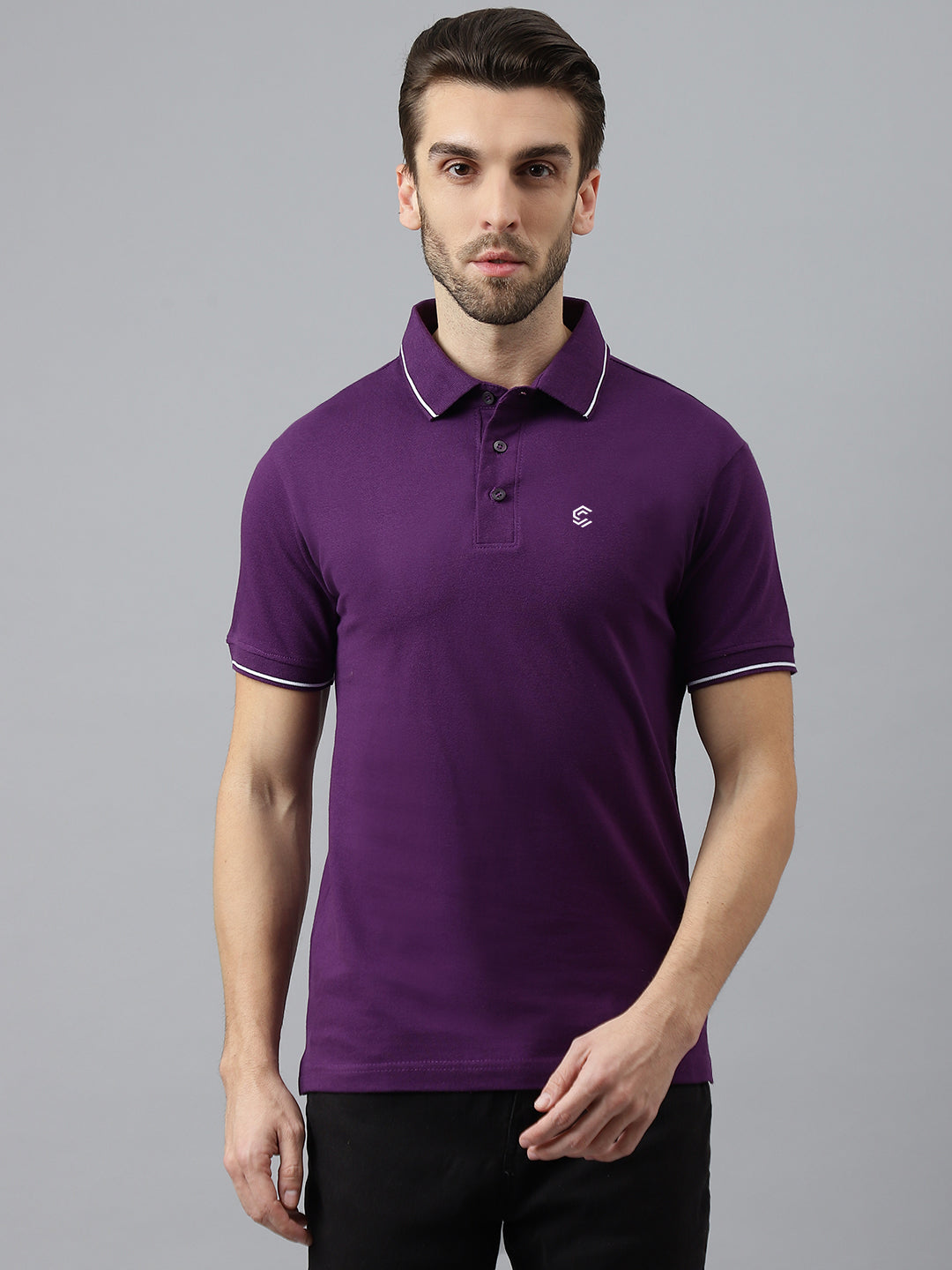 Purple Classic White Tipping Polo