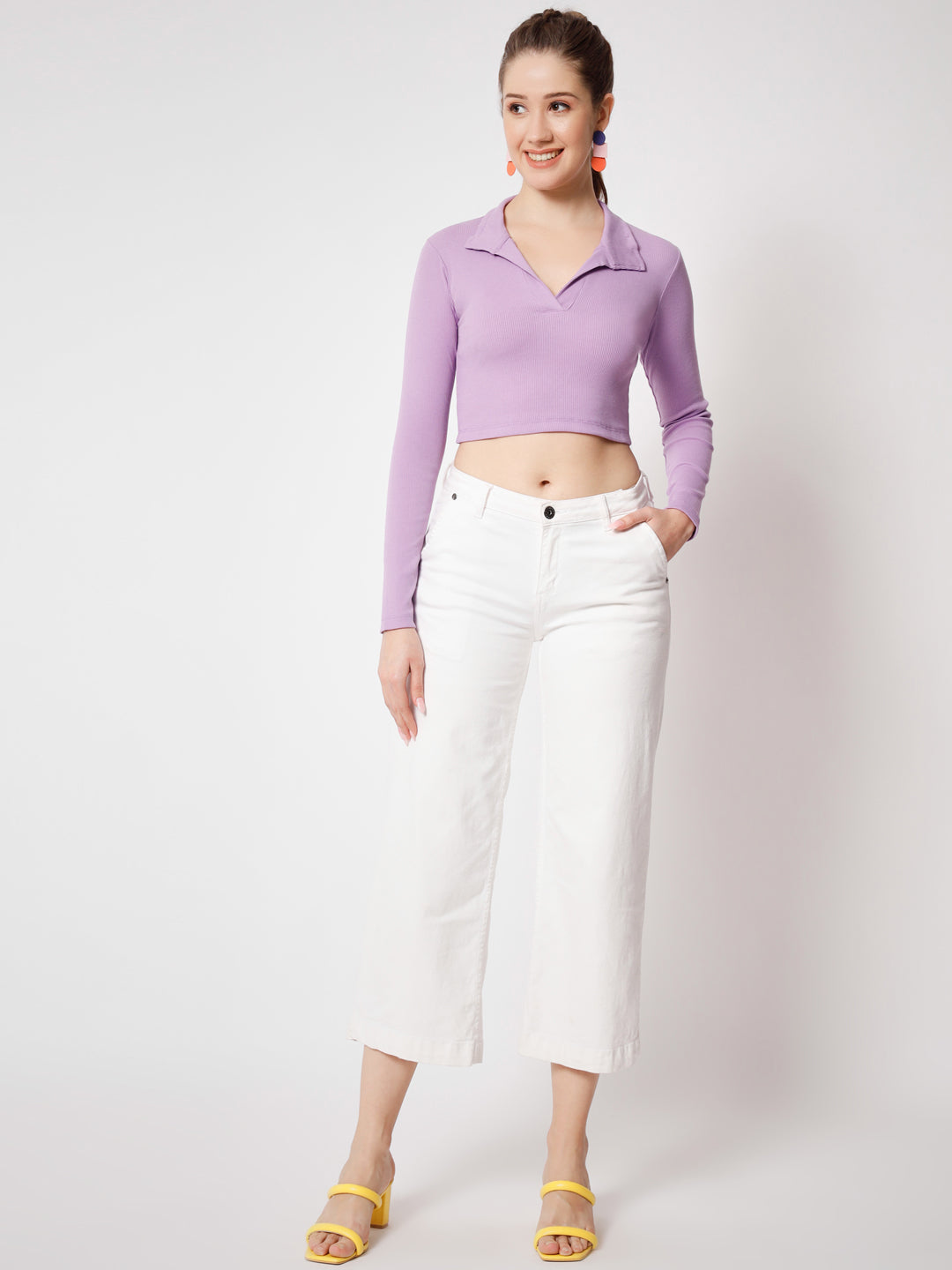 Lavender Collared Top