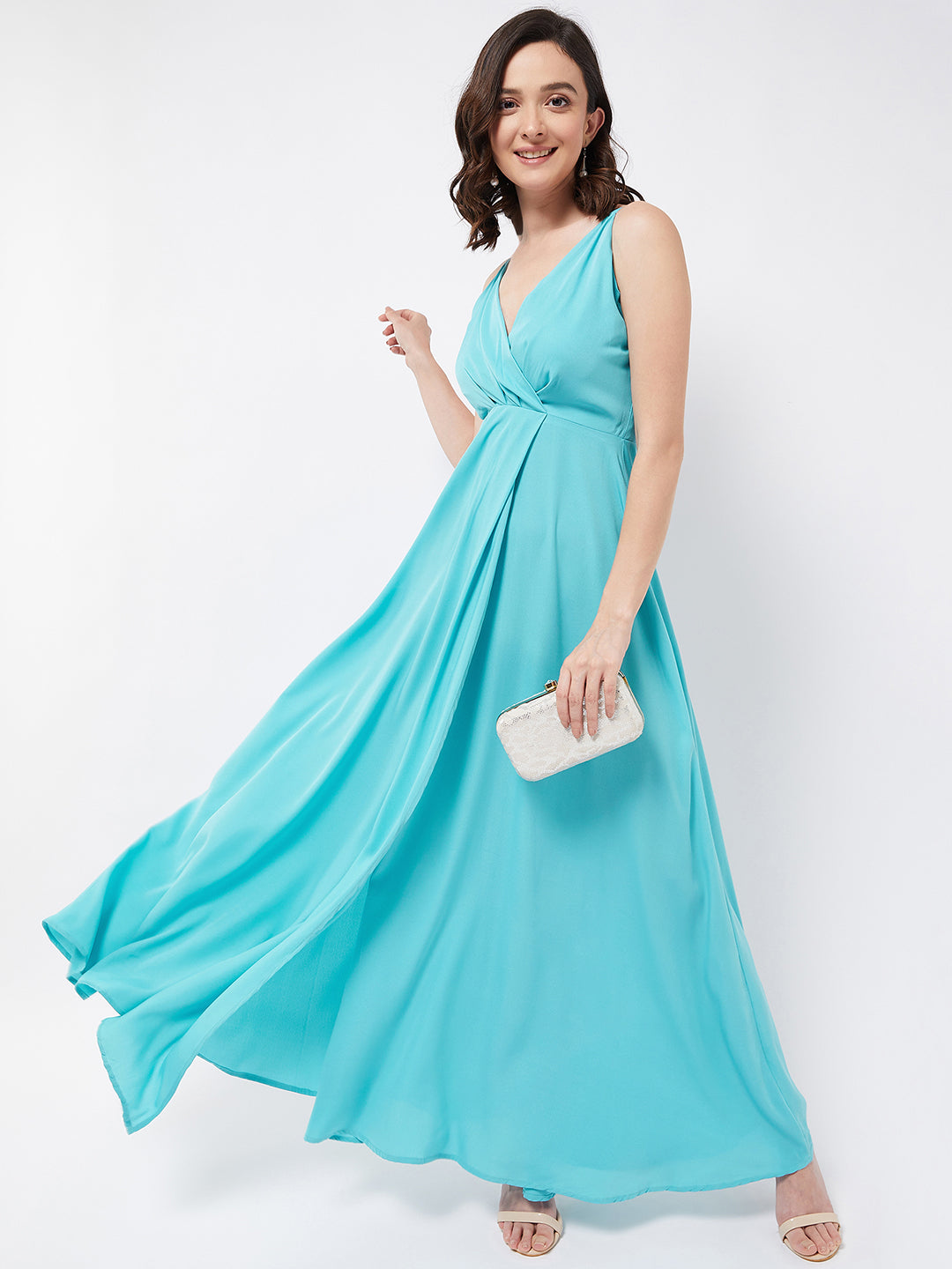 Aqua Cocktail Maxi Dress