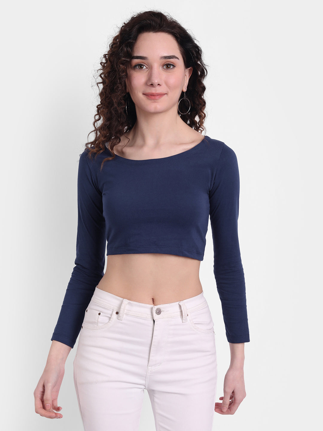 Navy Scoop Top