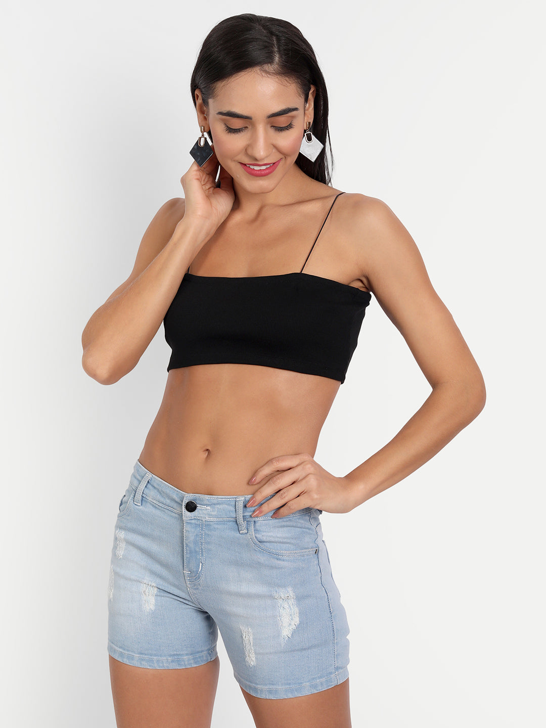 Black Ribbed Cami Top