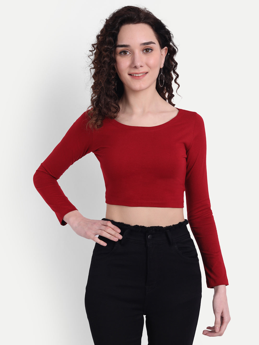 Maroon Scoop Top